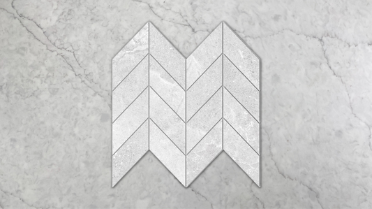 Kew Stone White Matt Chevron Mosaic