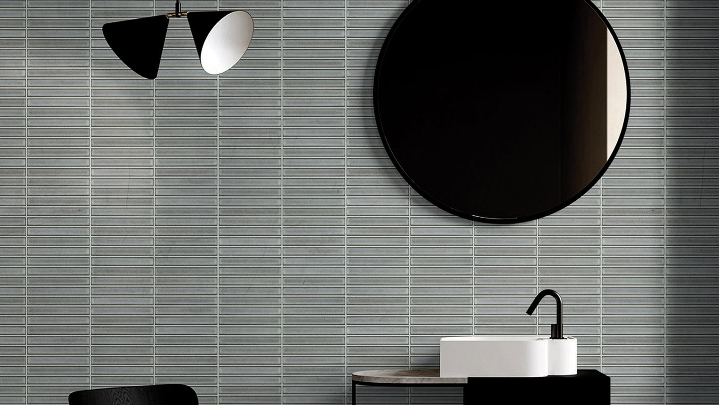 3D Concave Kit Kat Speckle Light Grey Mosaic 20x145