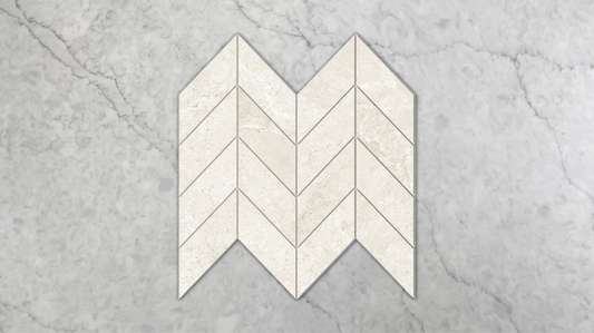 Kew Stone Beige Matt Chevron Mosaic