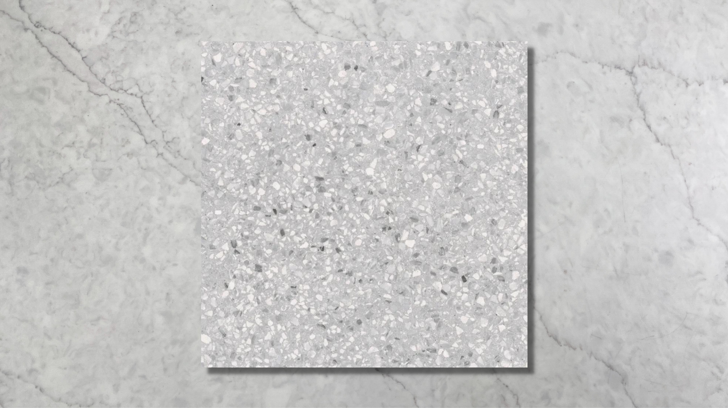 Teale White Terrazzo Look